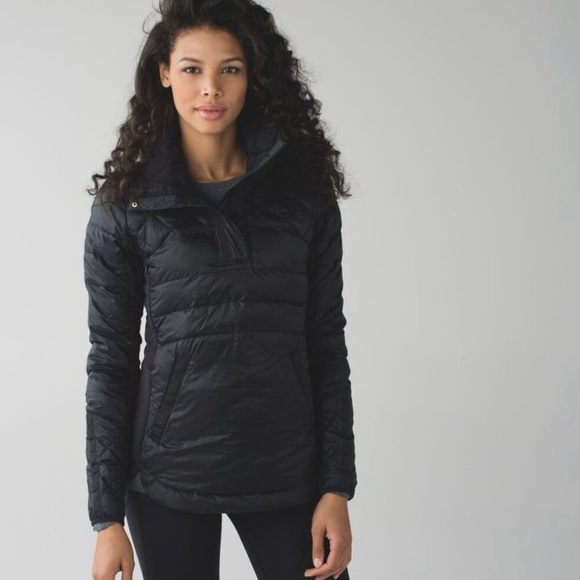 Lululemon Down For A Run Pullover- Purple Down Filled Half Zip Jacket- Size 6 - Picture 4 of 5